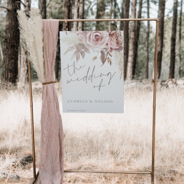 Große Blush Bloral Grosses Hochzeitplakatzeichen Poster (Von Creator hochgeladen)