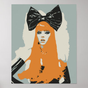 Große Bögen, großes Haar, große Mode Poster