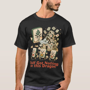 Große Böse Drache Mahjong-Kachel T-Shirt