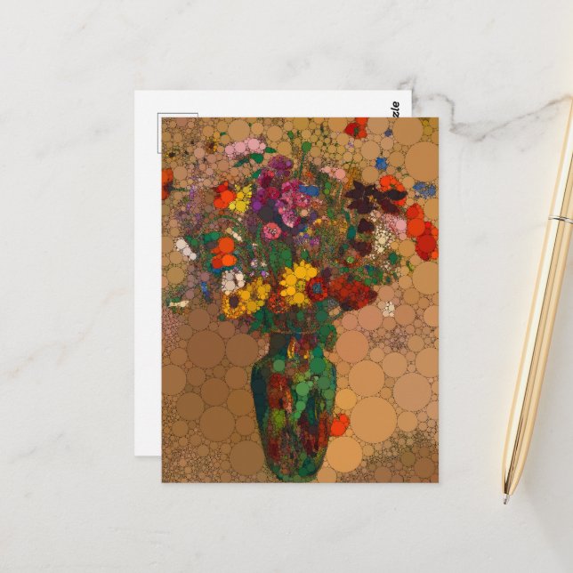 Große Bouquet wilder Blume - Nach Odilon Redon Postkarte (Vorderseite/Rückseite Beispiel)