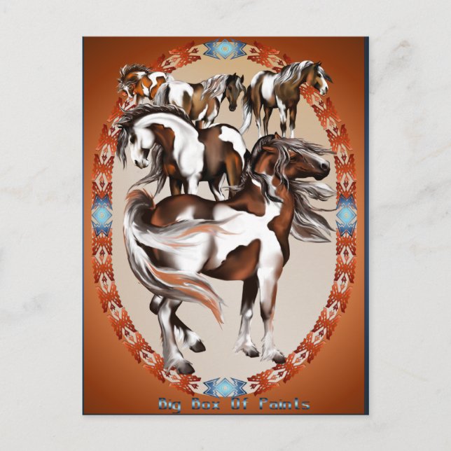 Große Box mit Farben Postkarte (Vorderseite)