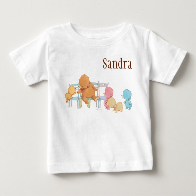 Große Braunbär-u. des Freund-Anteil-vier Stühle Baby T-shirt (Vorderseite)