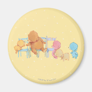 Große Braunbär-u. des Freund-Anteil-vier Stühle Magnet