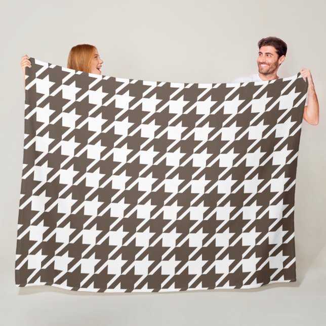 Große braune Houndstooth-Fleece-Decke Fleecedecke (Beispiel)