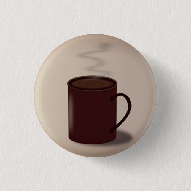 Große braune Tasse heiße Schokolade, modern Button (Vorderseite)