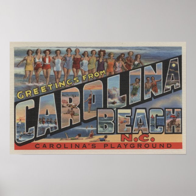 Große Briefszenen - Carolina Beach, NC Poster (Vorne)