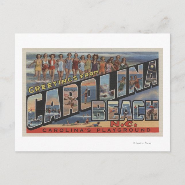 Große Briefszenen - Carolina Beach, NC Postkarte (Vorderseite)