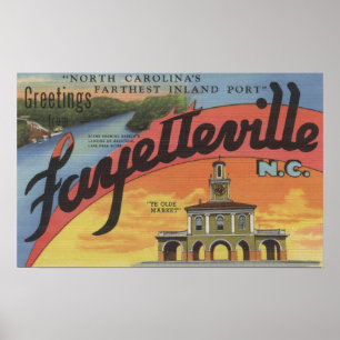 Große Briefszenen - Fayetteville, NC Poster