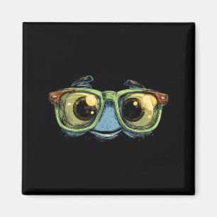 Große Brille Gesichtsausdruck Magnet