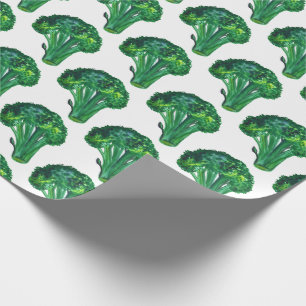Große Brokkoli weiß und grün Geschenkfolie Aqua Geschenkpapier
