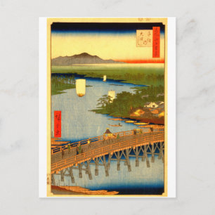 Große Brücke über Senju Postcard Postkarte