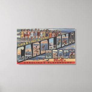 Große Buchstabe-Szenen - Carolina-Strand, NC Leinwanddruck