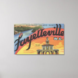 Große Buchstabe-Szenen - Fayetteville, NC Leinwanddruck
