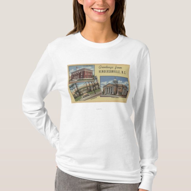 Große Buchstabe-Szenen - Hendersonville, NC T-Shirt (Vorderseite)