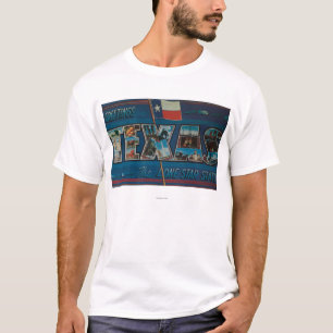 Große Buchstabe-Szenen Texas (Einzig-Stern Flagge) T-Shirt