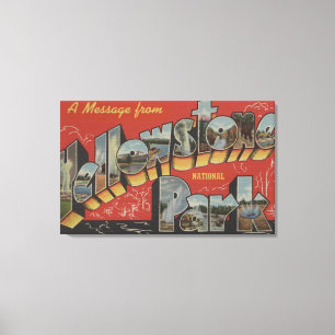 Große Buchstabe-Szenen - Yellowstone Nationalpark, Leinwanddruck