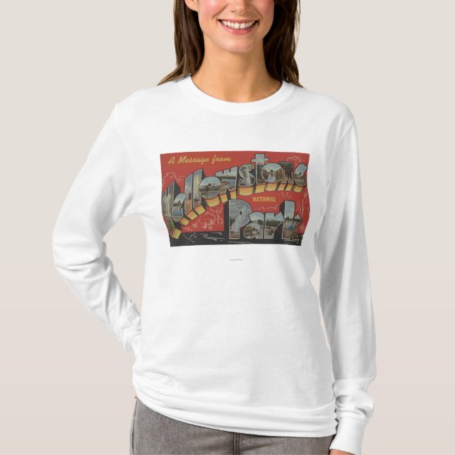 Große Buchstabe-Szenen - Yellowstone Nationalpark, T-Shirt (Vorderseite)