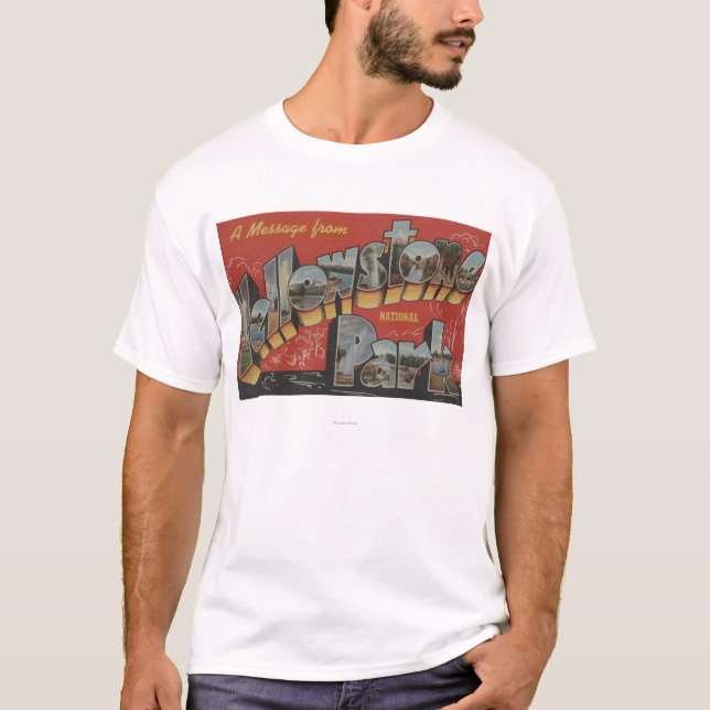 Große Buchstabe-Szenen - Yellowstone Nationalpark, T-Shirt (Vorderseite)