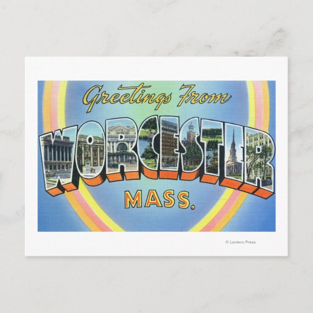 Große Buchstabenszenen - Grüße von 2 Postkarte (Vorderseite)