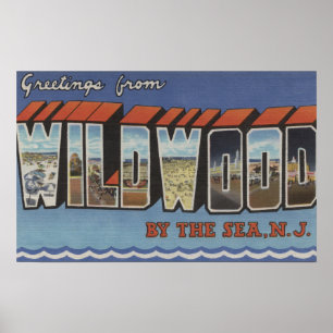 Große Buchstabenszenen - Wildwood-by-the-Sea, NJ Poster