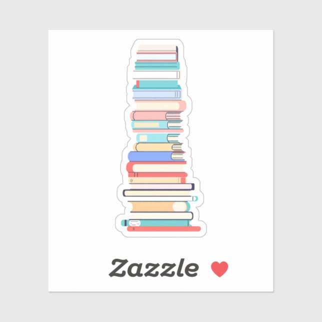 Große Buchstapel Aufkleber (Blatt)