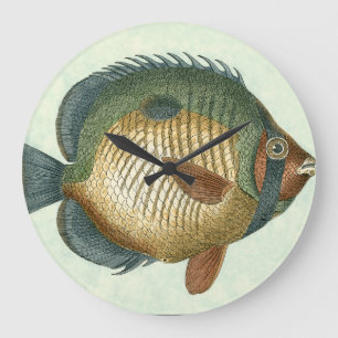 Große bunte Fische Wanduhr