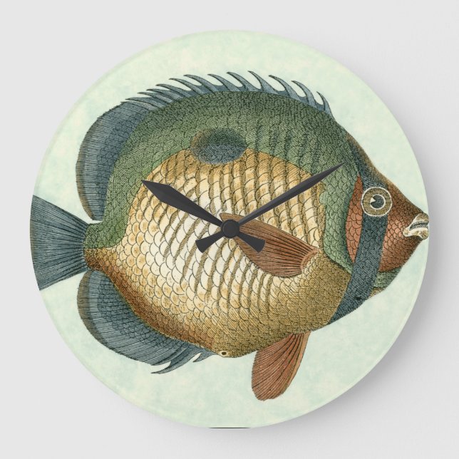 Große bunte Fische Wanduhr (Vorderseite)