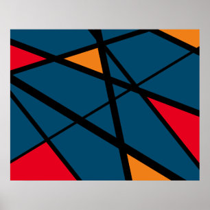 Große bunte moderne geometrische abstrakte Kunst Poster