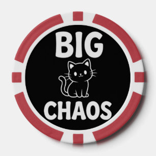 Große Chaos-Katze Süße schwarze Katze Lustiger Pokerchips