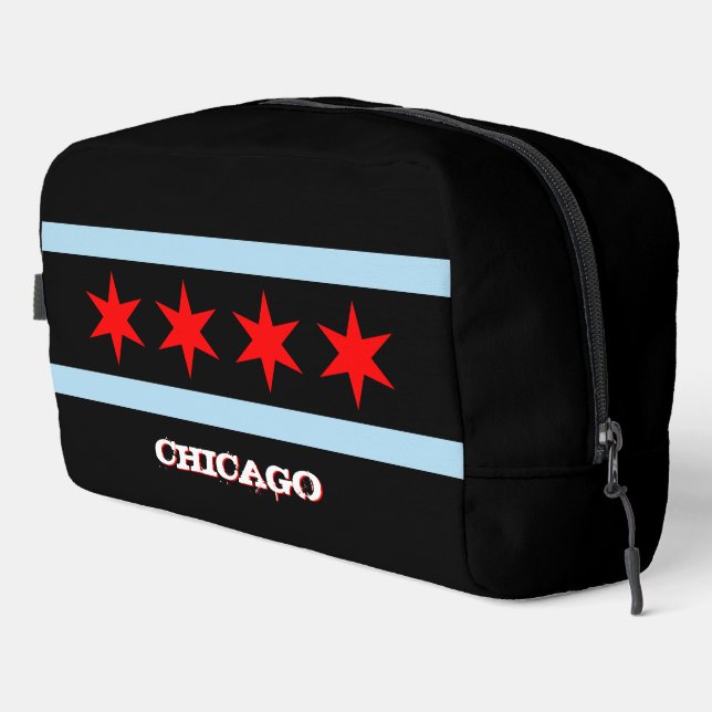 Große Chicagoer Tasche, Modeschwarz, Chicagoer Fla Waschbeutel (Rechte Ecke)