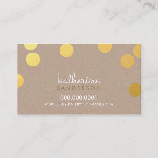 GROSSE CONFETTI SPOT Moderne fette Goldfolie Visitenkarte (Vorderseite)
