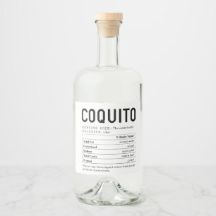 Große Coquito-Nährwertinformationen Fakten Alkoholflaschenetikett