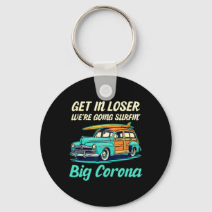 Große Corona Del Mar Beach Surf Girl Frauen Männer Schlüsselanhänger