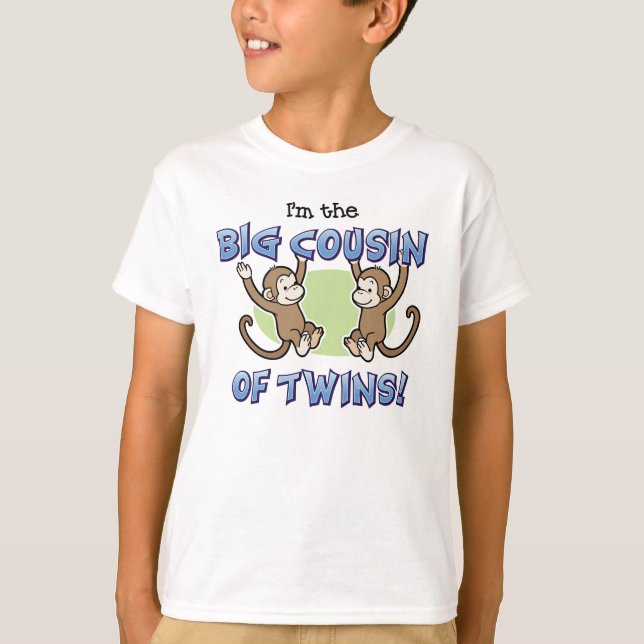 Große Cousin der Ankündigung von Twins Monkey T-Shirt (Vorderseite)