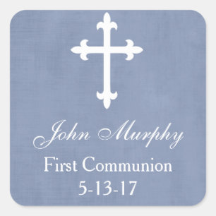 Große Cross-Fvor-Tag, blau Quadratischer Aufkleber