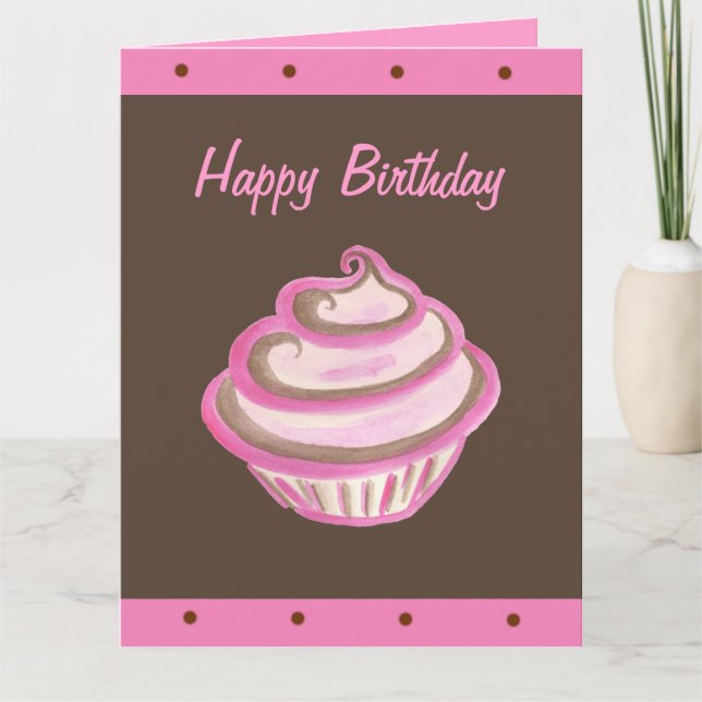 Große Cupcake Happy BirthdayCard Karte (Vorderseite)