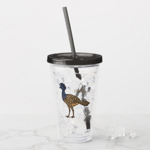 Große Curassow-Vogel Cartoon-Illustration Acryltrinkbecher