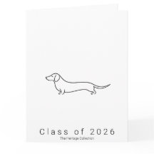 Große Dachshund-Abschlusskarte Klasse 2026 Herita