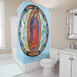 Große Dame aus Guadalupe, weißer Duschvorhang