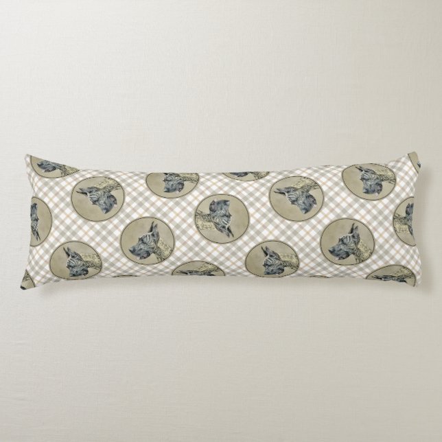 Große Dan-Malerei Brindle Original Hunde Kunst Seitenschläferkissen (Vorderseite)