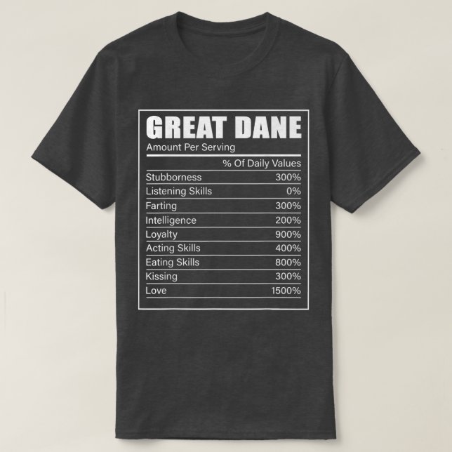 Große Däne Fakten Dog Great Dane Lover Great Dane T-Shirt (Design vorne)