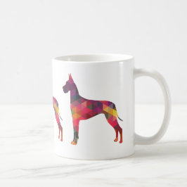 Große dane farbenfrohe geometrische Silhouette Kaffeetasse