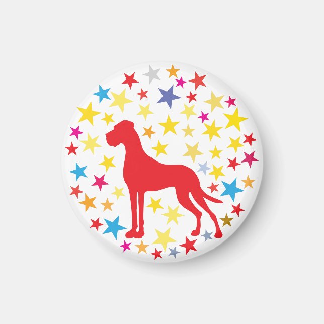 Große Dane-Illustration Magnet (Vorne)
