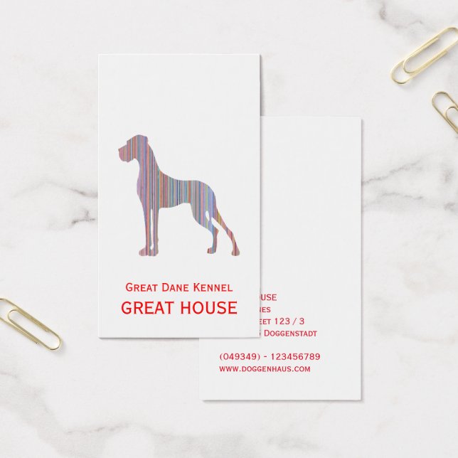 Große Dane Illustration Pastel Business Cards (Büro)