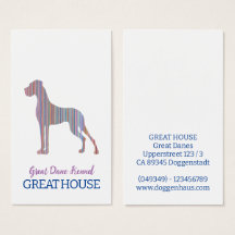 Große Dane Illustration Pastel Business Cards