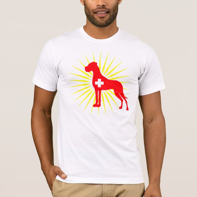 Große Dane-Illustration T-Shirt (Vorderseite)