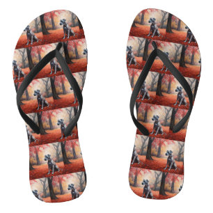 Große Däne im Herbstausfall Inspiriert Flip Flops