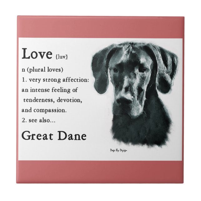 Große Dane-Liebe Fliese (Vorderseite)