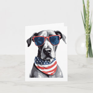 Große Däne mit Patriotic US Flag American Indepe Karte