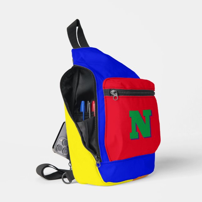 Große Dane Monogrammierte Duffle Bag Crossbody Bag (Offen)